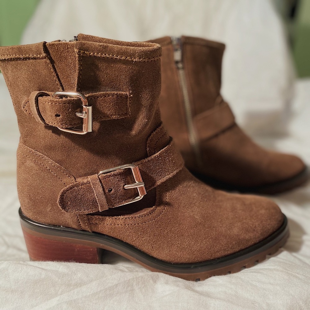 Steve Madden suede boots with silver hardware